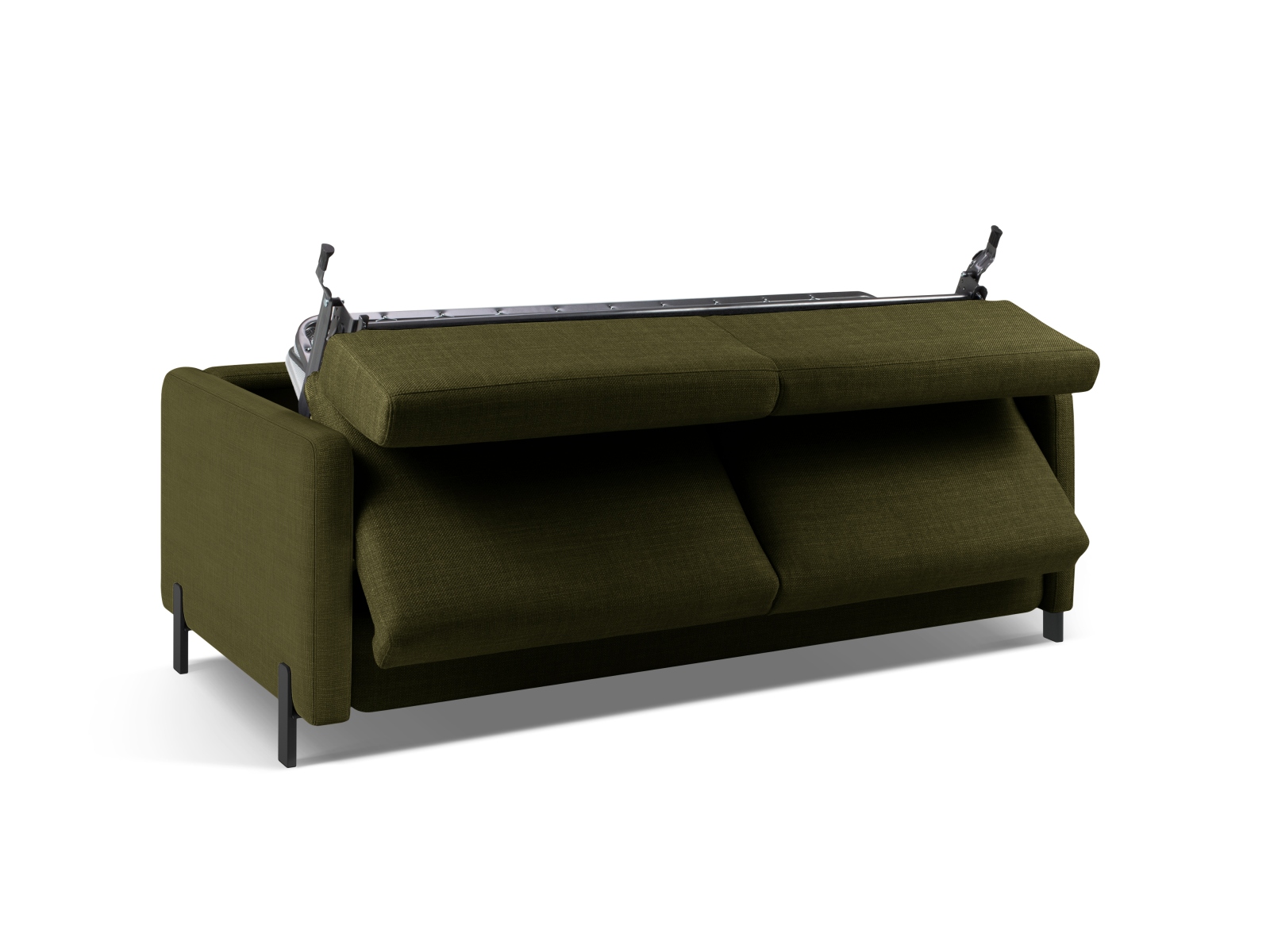 Micadoni Schlafsofa Gloria 2-Sitzer Strukturierter Stoff Grün 205x140