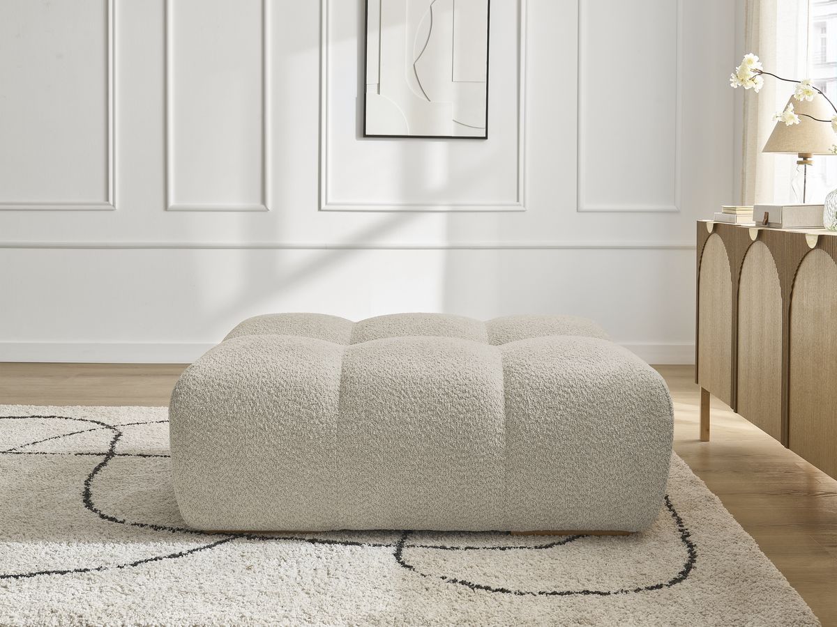 Bobochic Anakin Pouf Bouclé-Stoff Beige