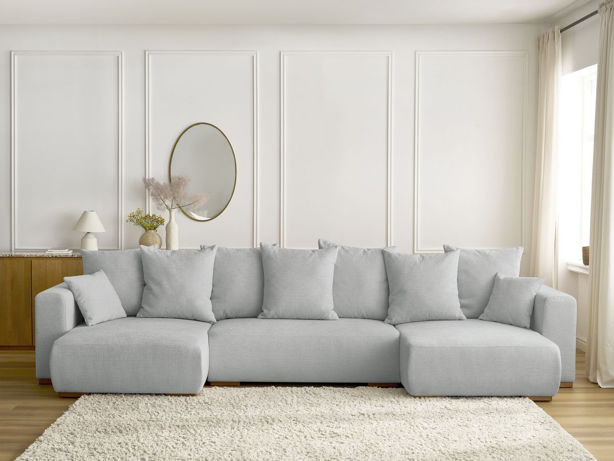 Bobochic Sidonie Wohnlandschaft Melange-Stoff Hellgrau