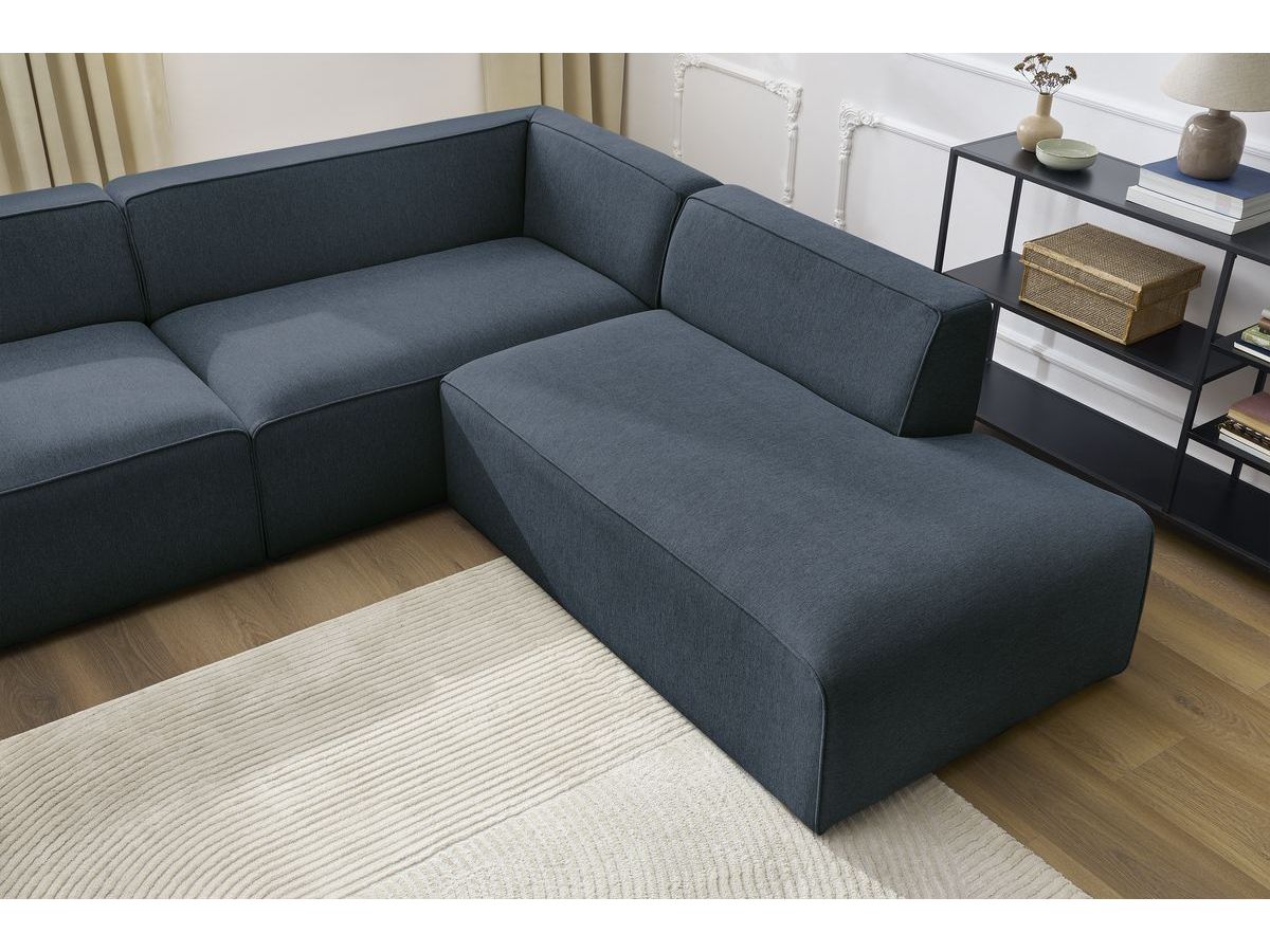 Bobochic Megeve Wohnlandschaft Melange-Stoff Dunkelblau Ecke links