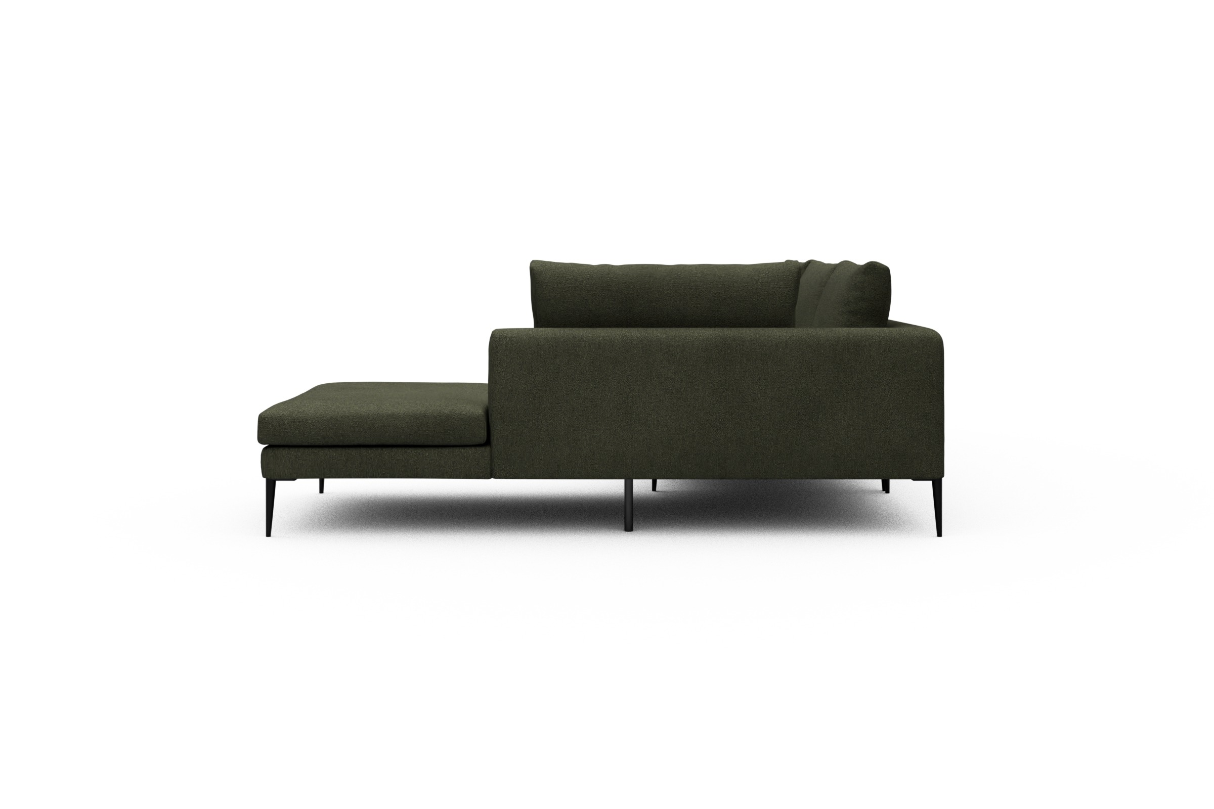 Ecksofa Paul Relax-Ecke links mit 3-Sitzer Boucle-Forest-Green