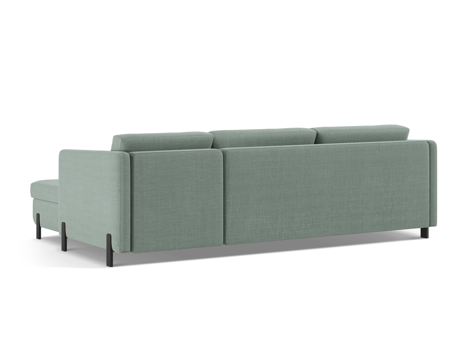 Micadoni Schlaf-Ecksofa Gloria 5-Sitzer Links Strukturierter Stoff Minze 205x160