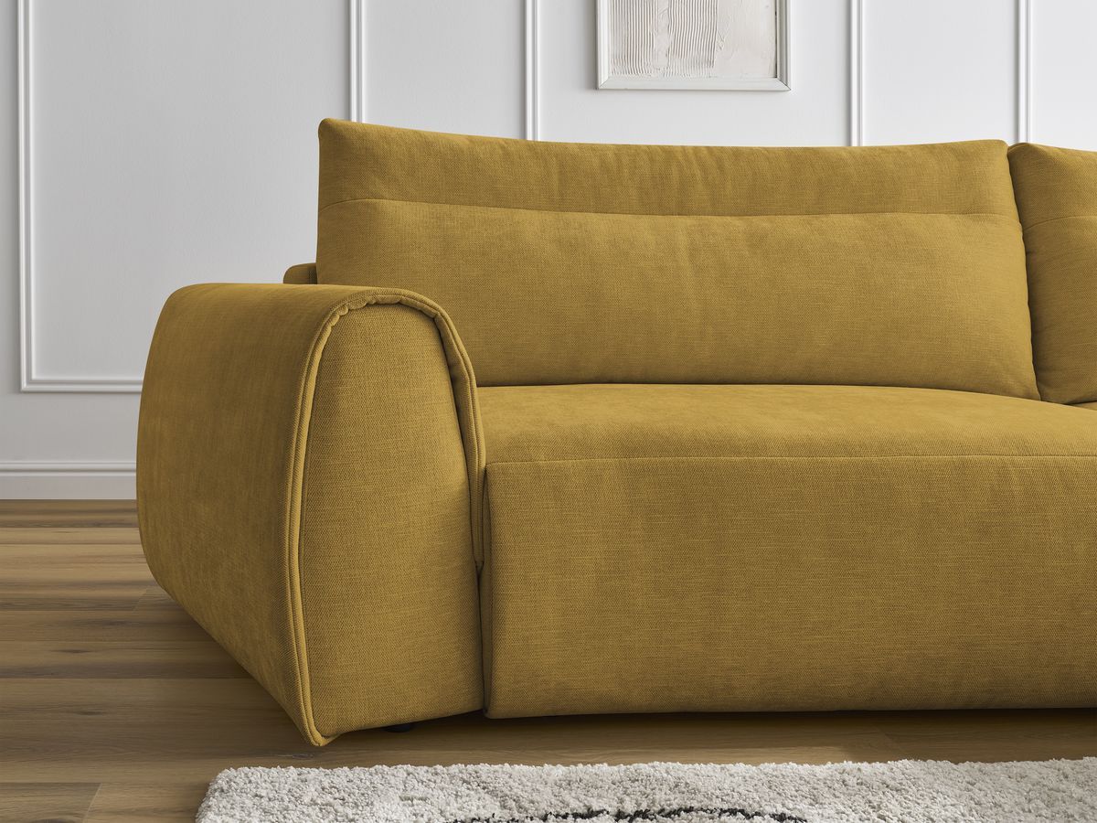 Bobochic Aden Ecksofa 293 × 152 cm Stoff Gelb Ecke rechts
