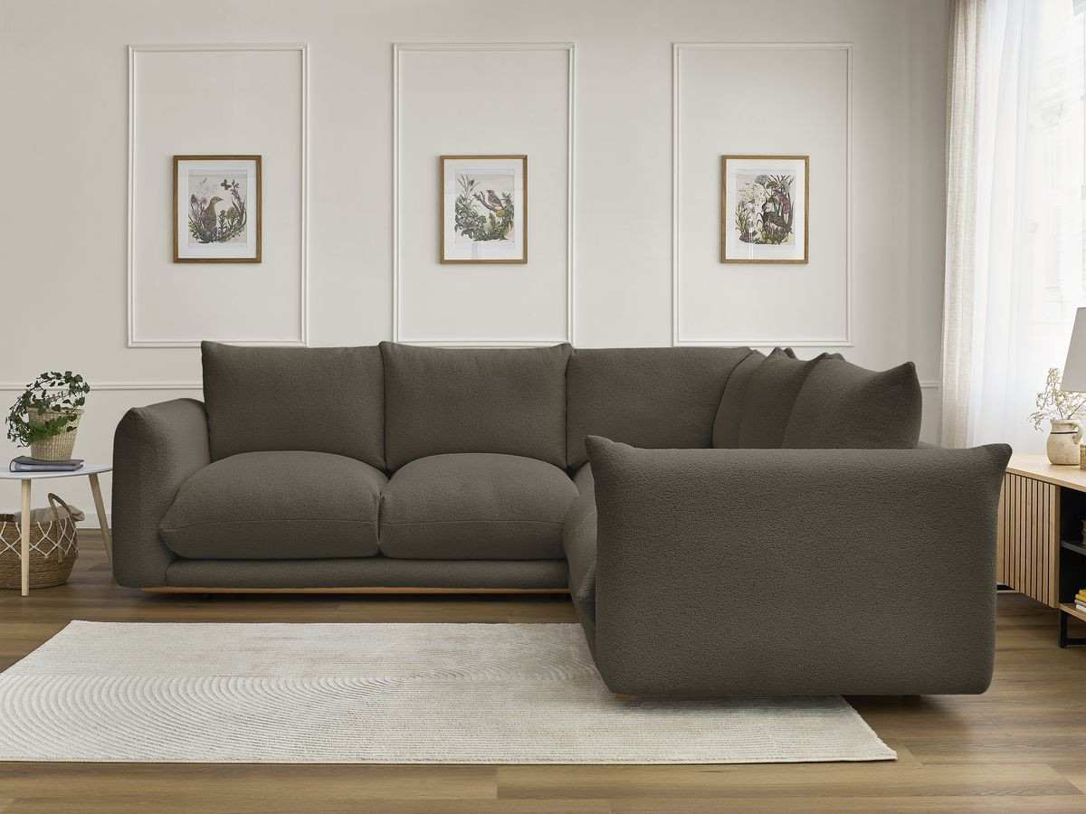 Bobochic Ernest Ecksofa Bouclé-Stoff Braun