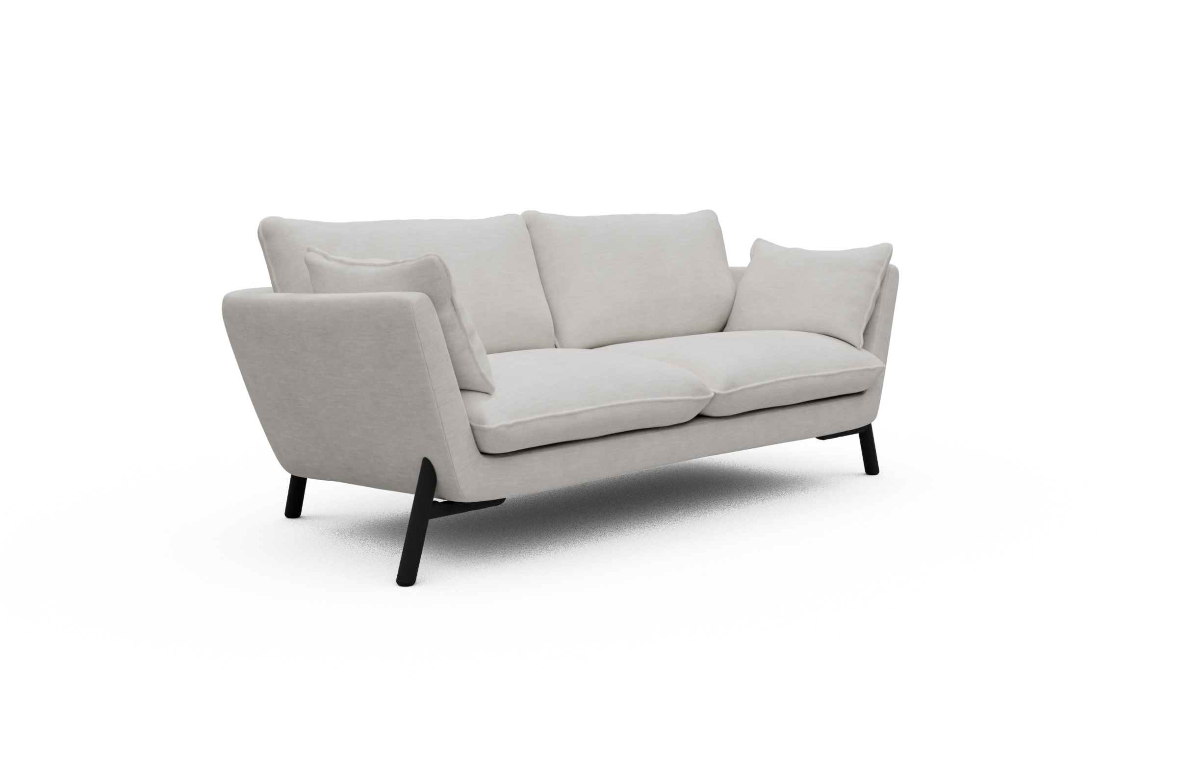 Sofa Emil 2-Sitzer Beinfarbe Eiche Schwarz Vivus-Dusty-Off-White