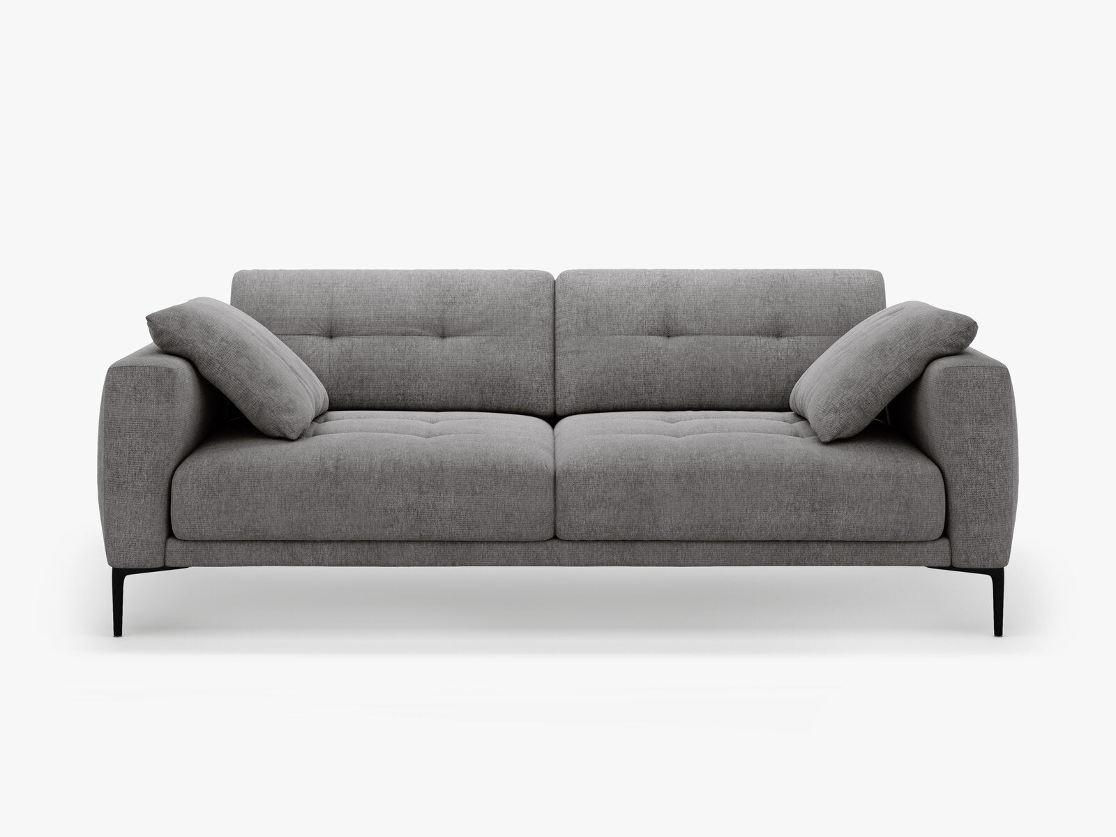 Micadoni Sofa Bemy 4-Sitzer Strukturierter Stoff Grau