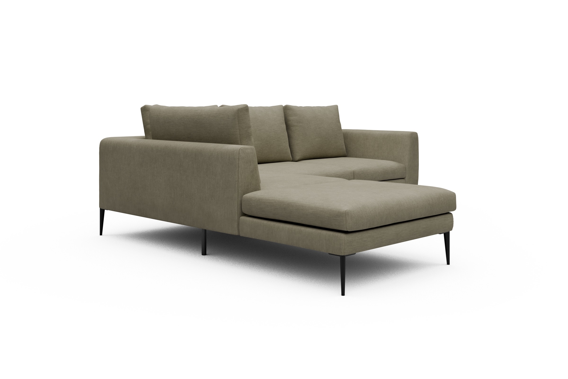 Ecksofa Paul Relax-Ecke links mit 2-Sitzer Vivus-Dusty-Sand