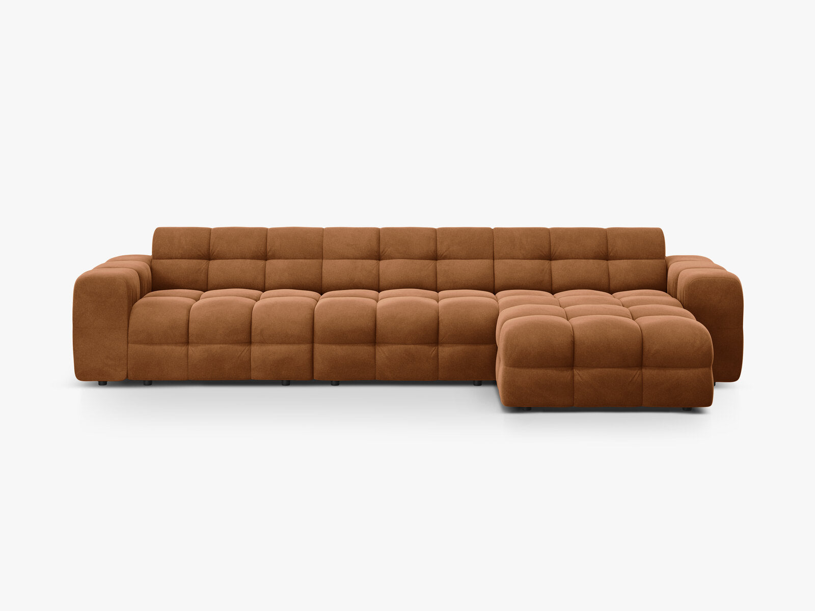 Micadoni Ecksofa Kendal 5-Sitzer Rechts Samt Kamel