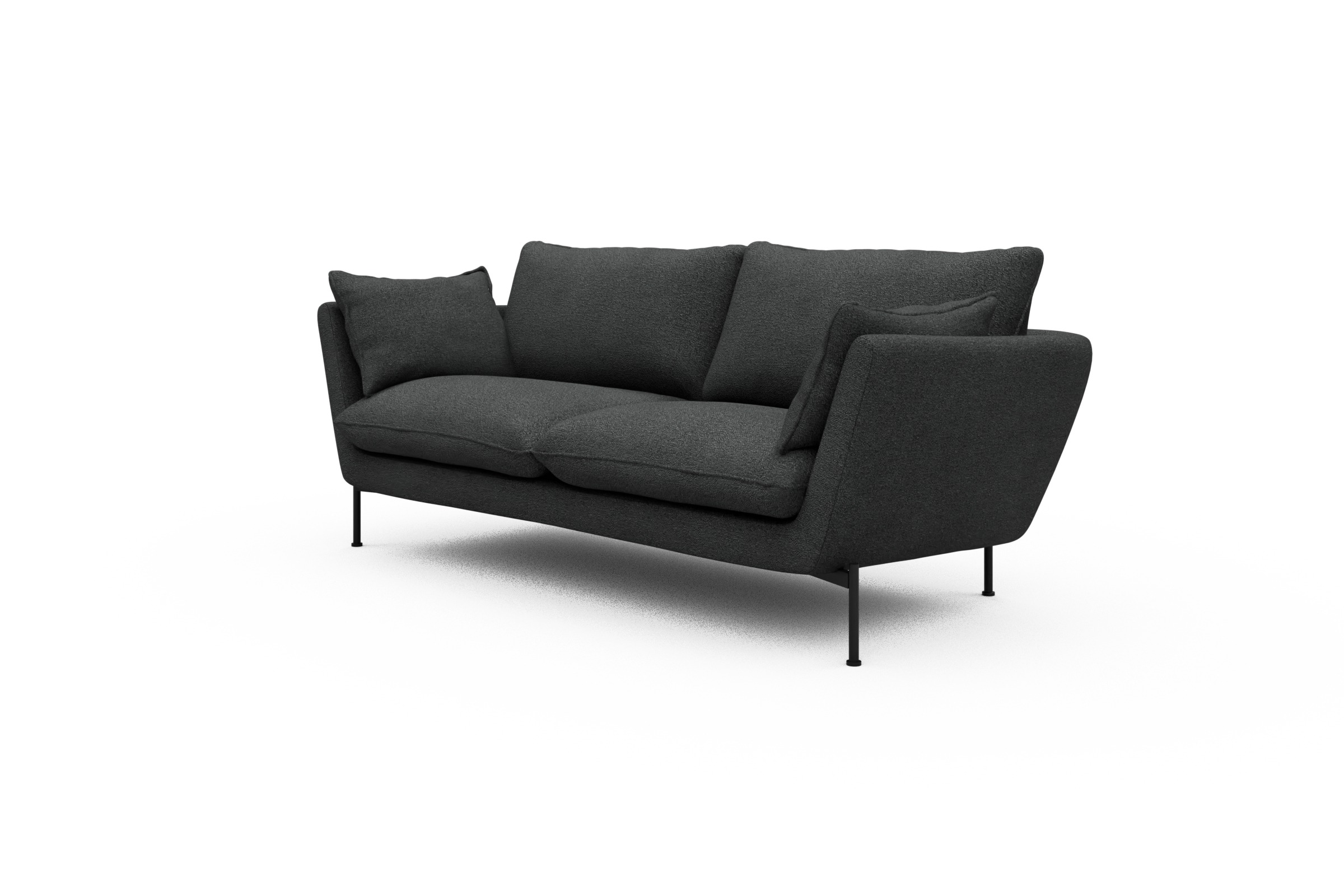 Sofa Anton 2-Sitzer Boucle-Charcoal