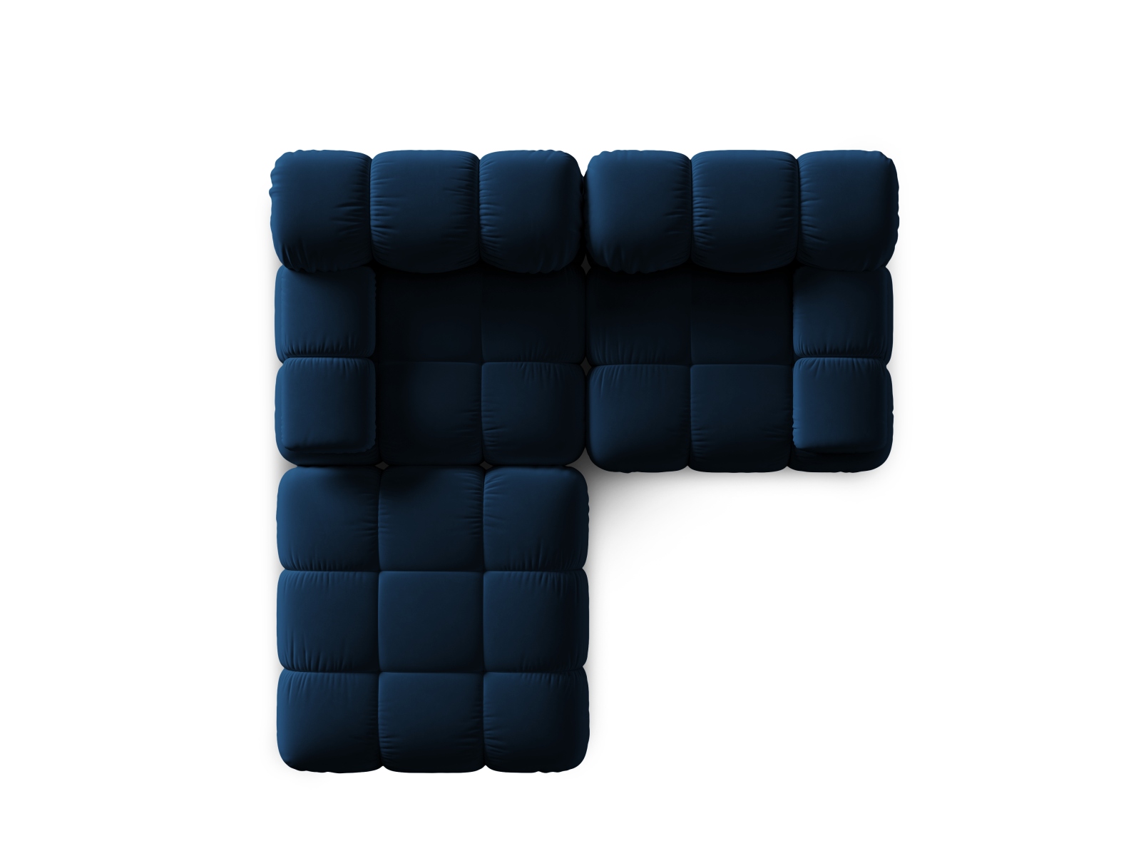 Micadoni Modulares Sofa Bellis 3-Sitzer mit flachem Modul Samt Bluvel Königsblau