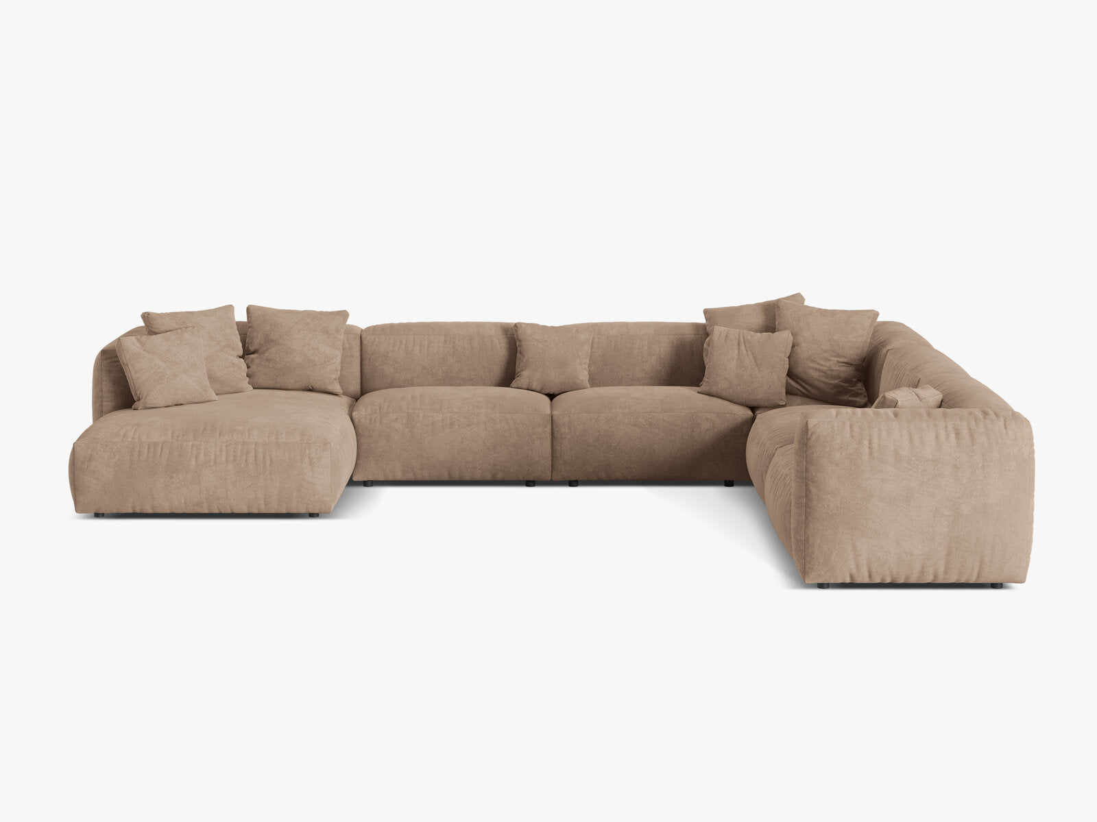 Micadoni modulares Ecksofa XL Martina 6-Sitzer Rechts Samt Vogue Dunkelbeige