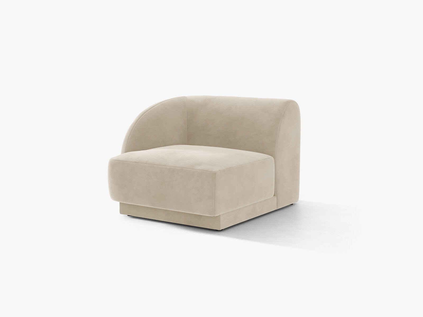 Micadoni Eckmodul Miley 1-Sitzer Samt Bluvel Dunkelbeige Links