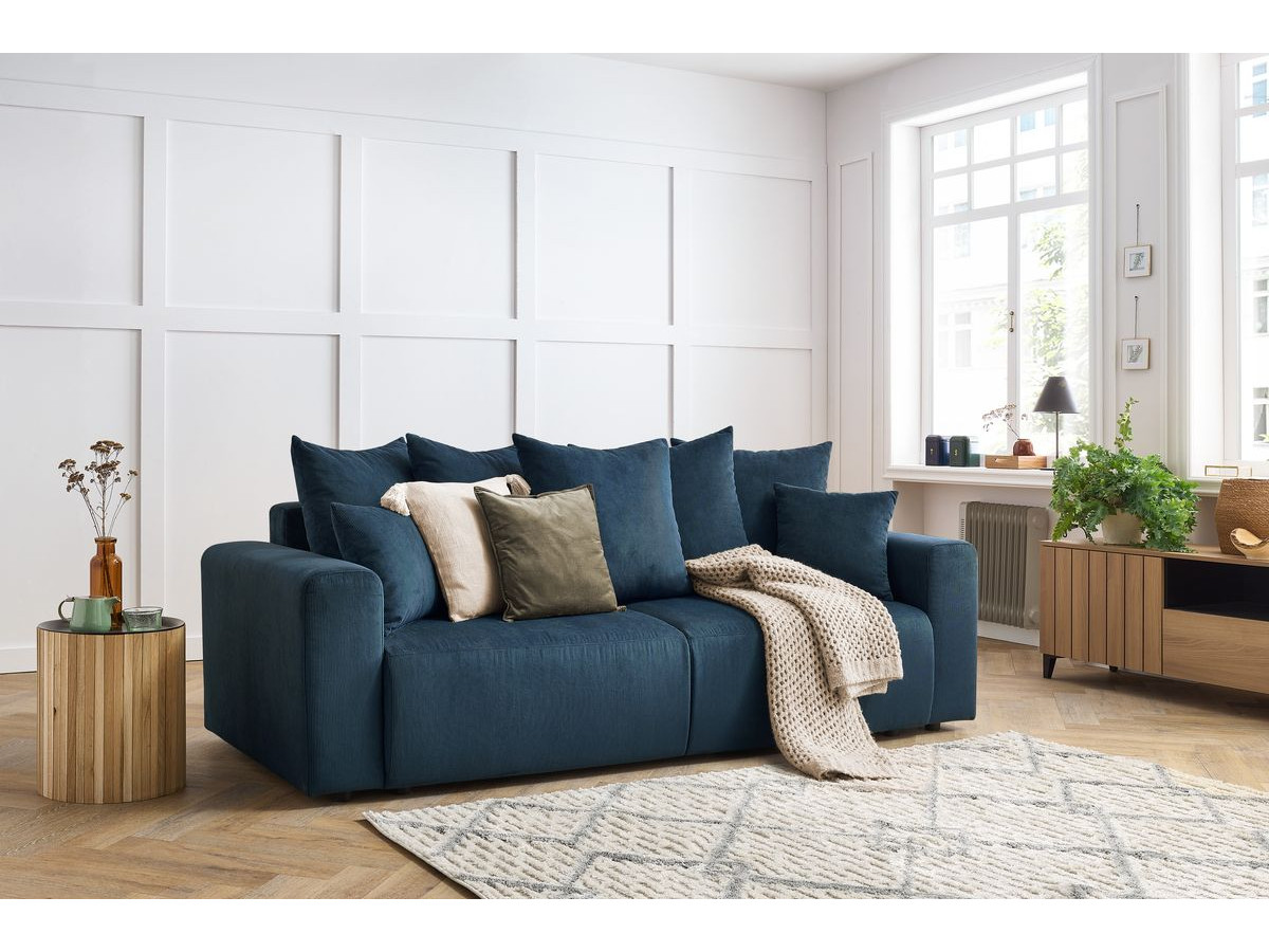 Bobochic Envy Sofa 3-Sitzer Cordsamt Dunkelblau
