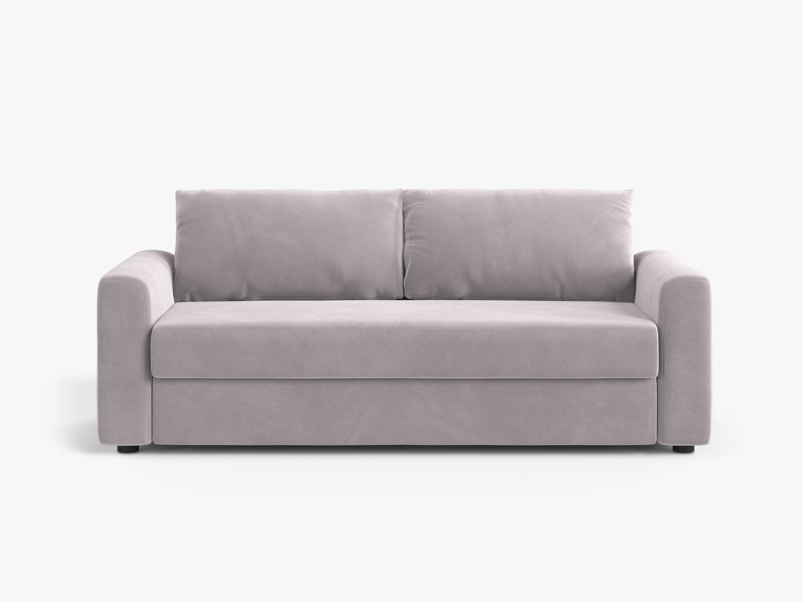 Micadoni Sofa mit Schlaffunktion David 3-Sitzer Samt Salvador Hellgrau
