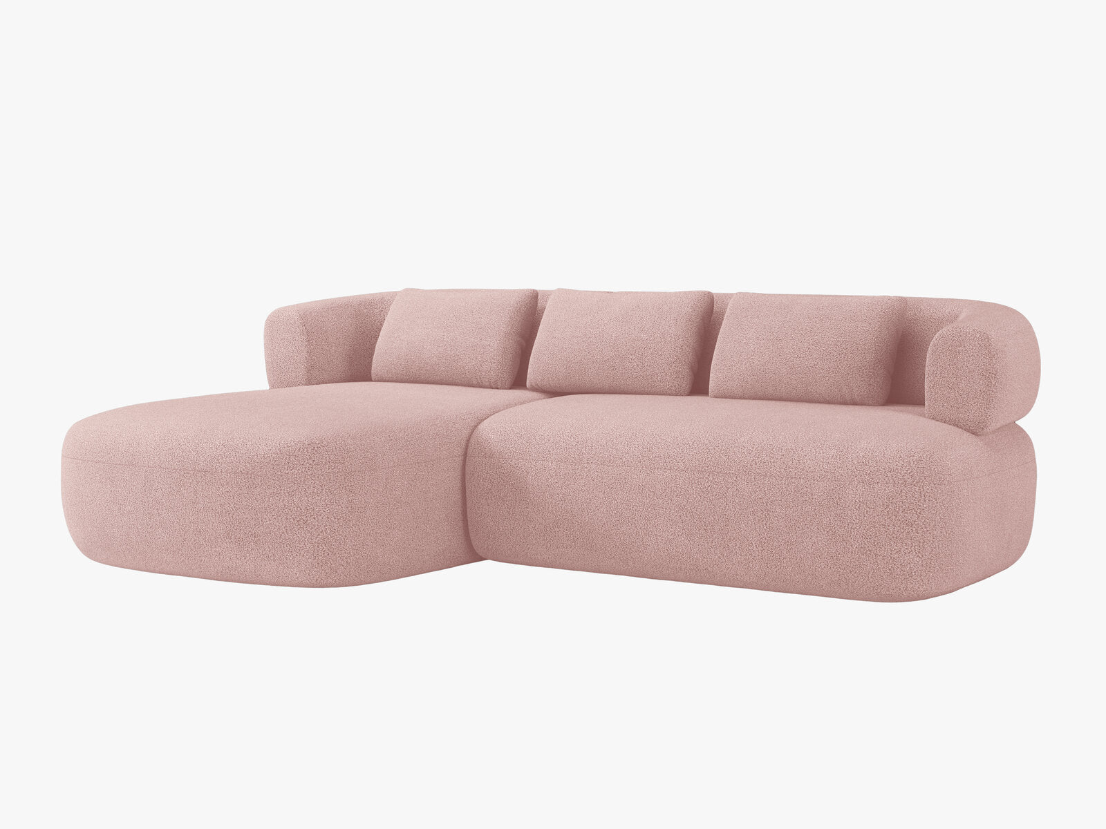 Micadoni 5-Sitzer Ecksofa Jenny Links Boucle Now or Never Puderrosa