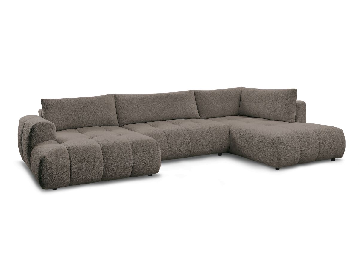 Bobochic Fuji Wohnlandschaft Bouclé-Stoff Braun Ecke links