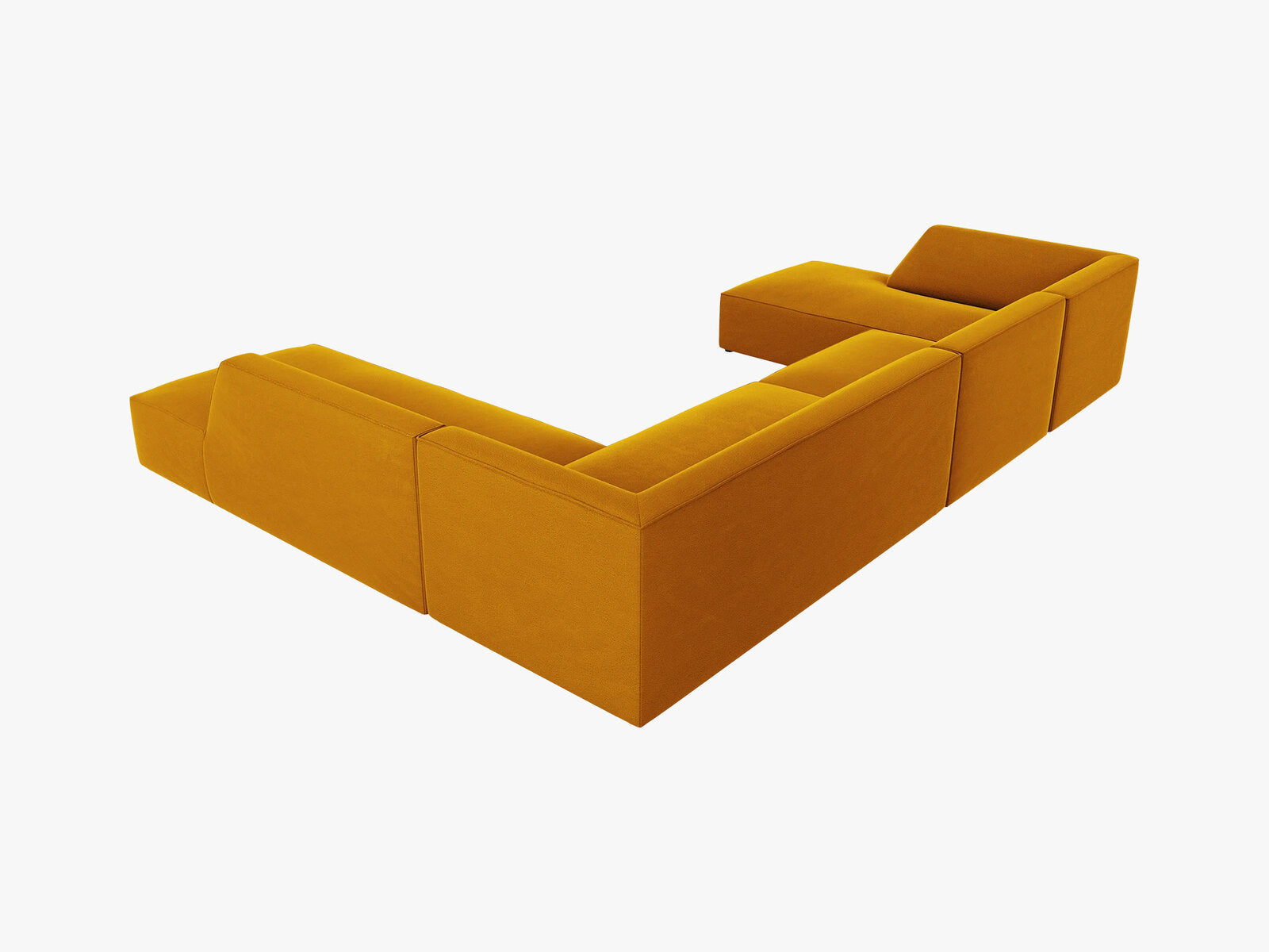 Micadoni Panorama-Ecksofa Ruby 7-Sitzer Rechts Samt Salvador Gelb