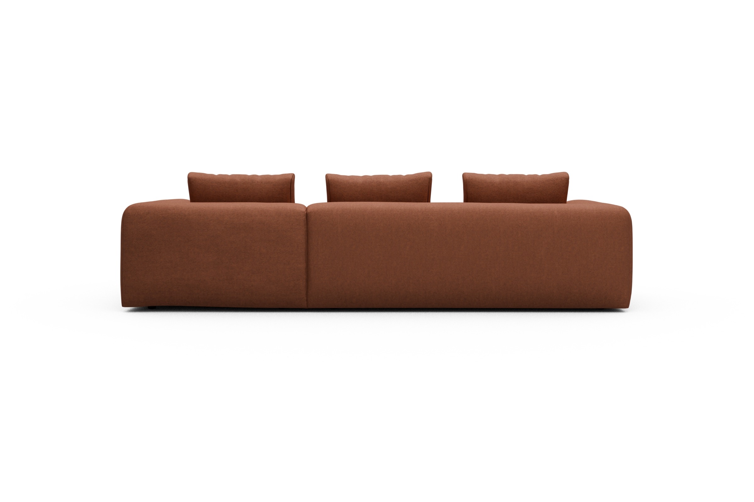 Ecksofa Fred Chaiselongue rechts mit 2,5-Sitzer Weda-Rust