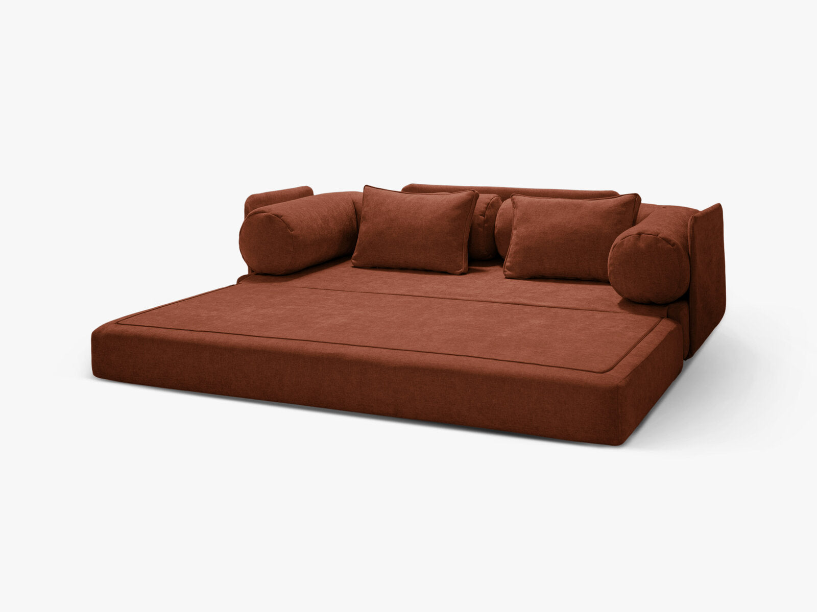 Micadoni Sofa Dreamy 3-Sitzer mit Schlaffunktion Strukturierter Stoff Liberty Ziegel