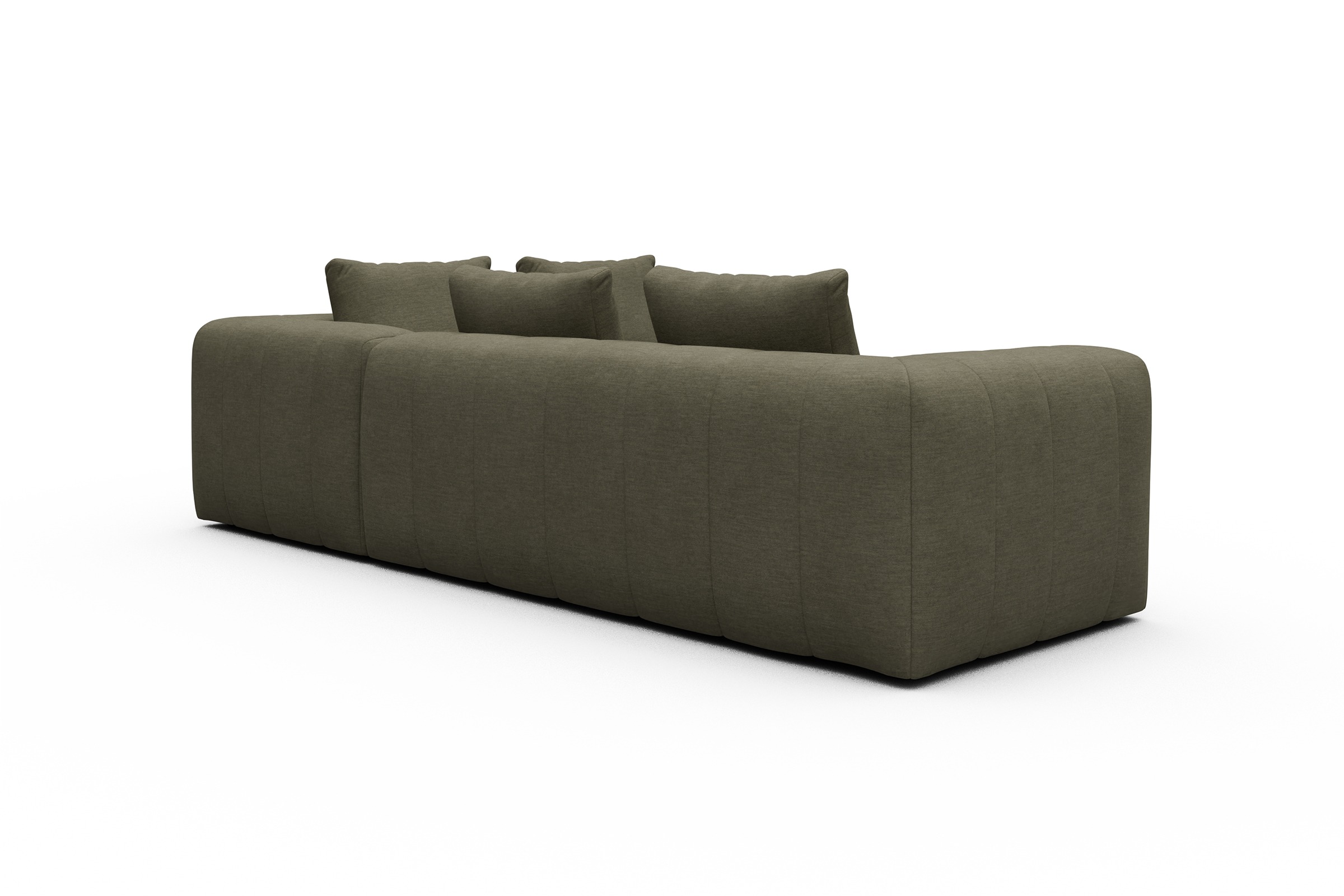 Ecksofa Hugo 2x 2,5-Sitzer Armlehne links Vivus-Dusty-Olive