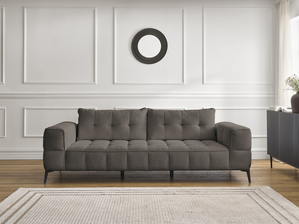 Bobochic Anis Sofa 3-Sitzer Bouclé-Stoff Braun
