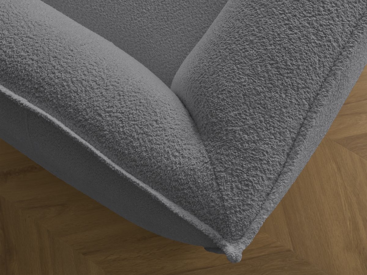 Bobochic Giorgia Sofa 3-Sitzer Bouclé-Stoff Dunkelgrau