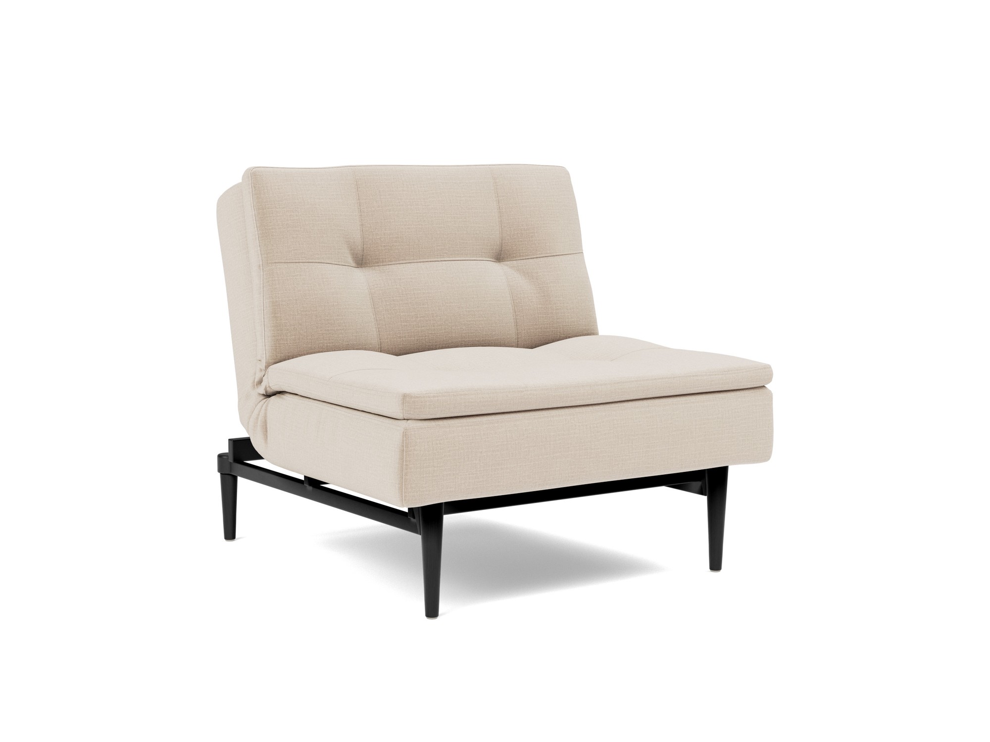 Sessel Dublexo Chenille Esina 410-Almond-Beige Beine Styletto Eiche schwarz