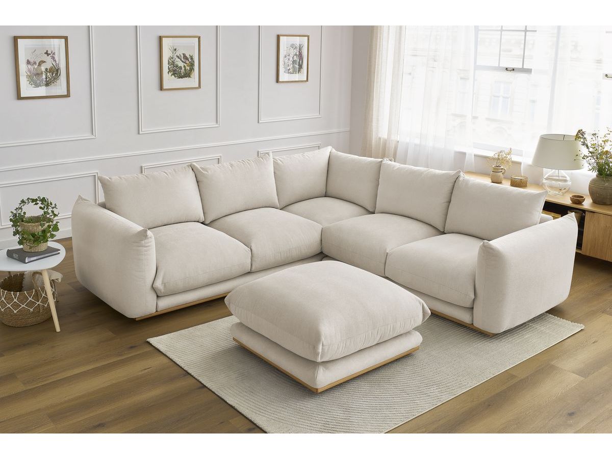 Bobochic Ernest Ecksofa mit Pouf Stoff Beige