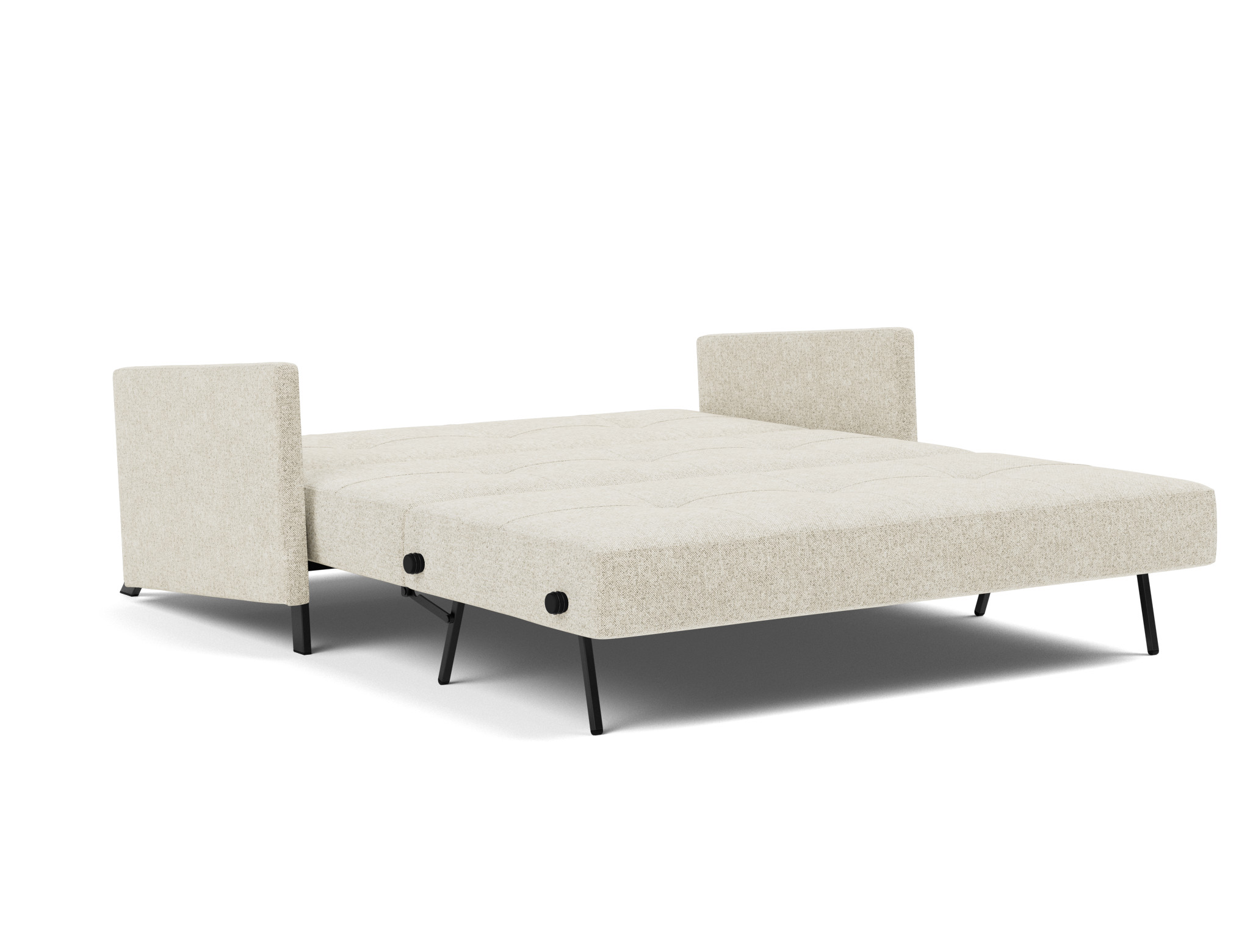 Schlafsofa Cubed mit Armlehnen 160 Strukturierter Stoff Taura 357-Off-White