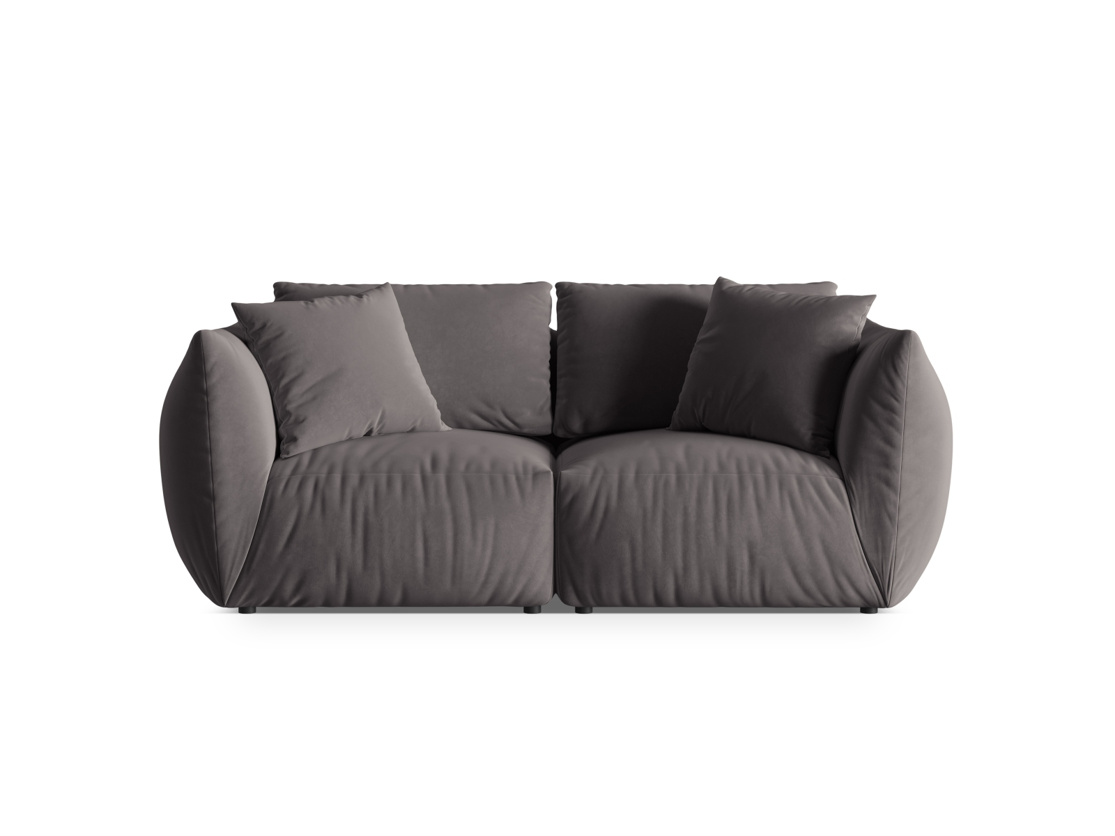 Micadoni Sofa Chris 3-Sitzer Samt Dunkelgrau