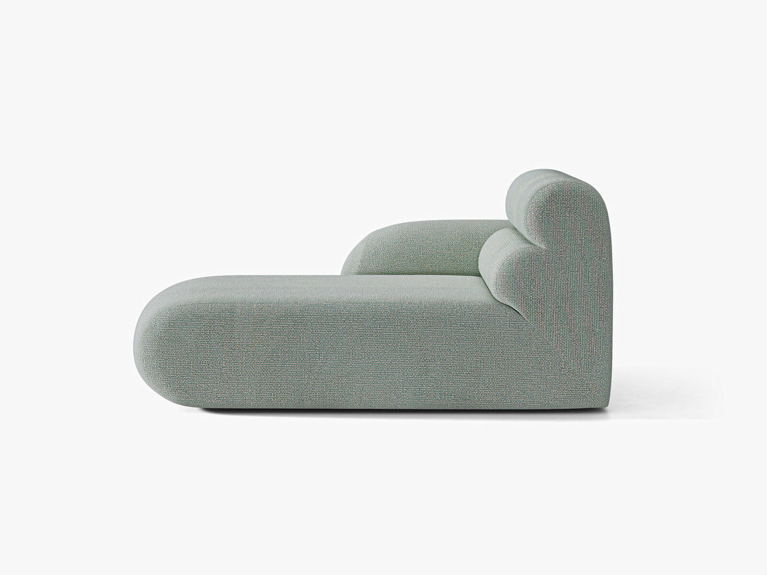 Micadoni Neo Chaiselongue Links Chenille SILENCIO Gedämpftes Blau