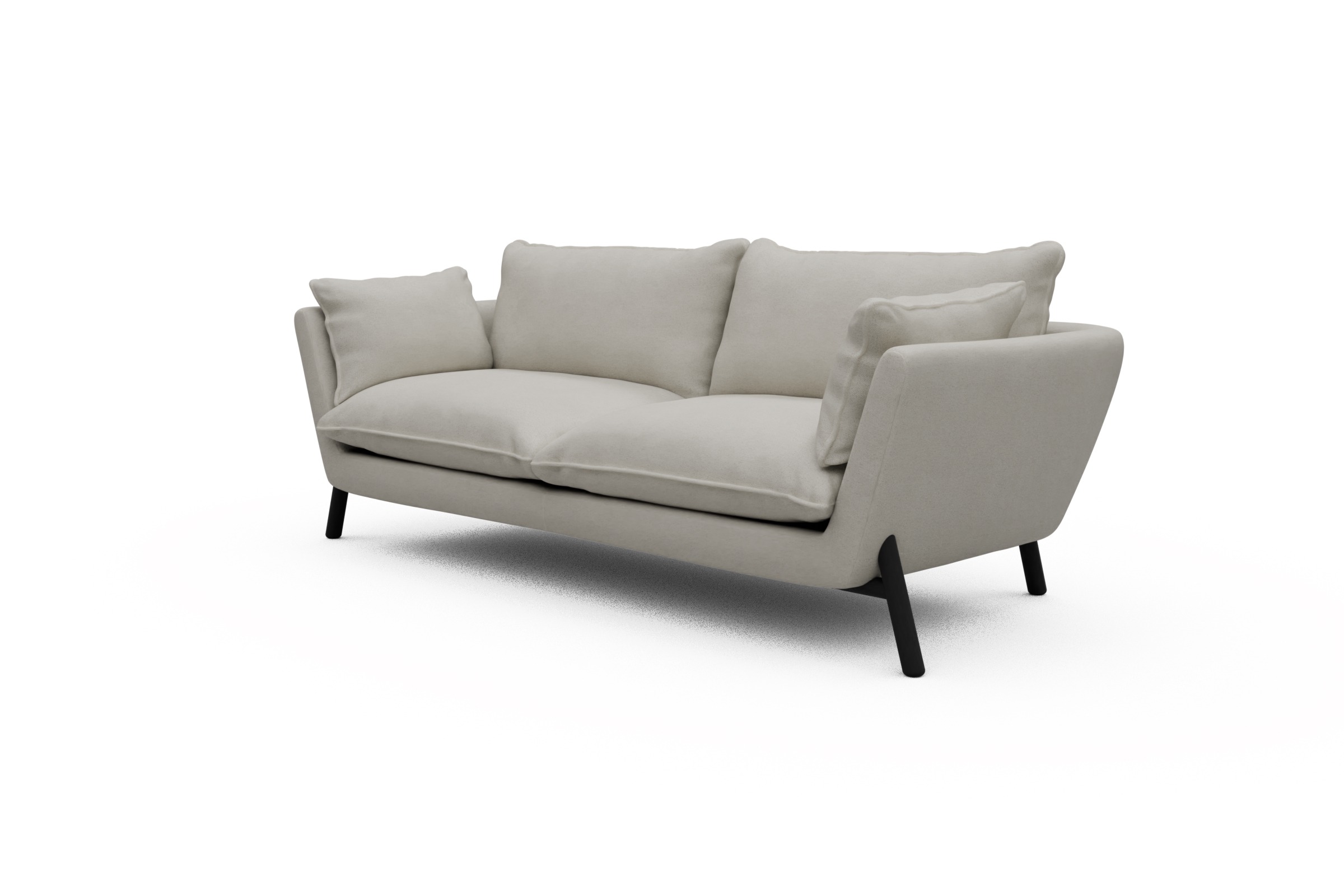 Sofa Emil PREMIUM 3-Sitzer Beinfarbe Eiche Schwarz Denari-Clean-Beige