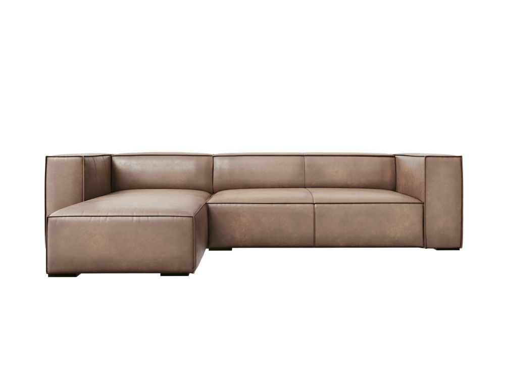Cosmopolitan Design Ecksofa Turin 5-Sitzer Leder Granada Dunkelbeige Links
