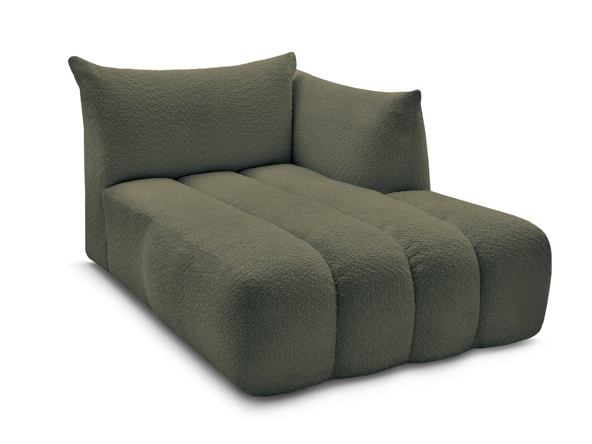 Bobochic Azra Méridienne-Modul Bouclé-Stoff Grün Ecke rechts