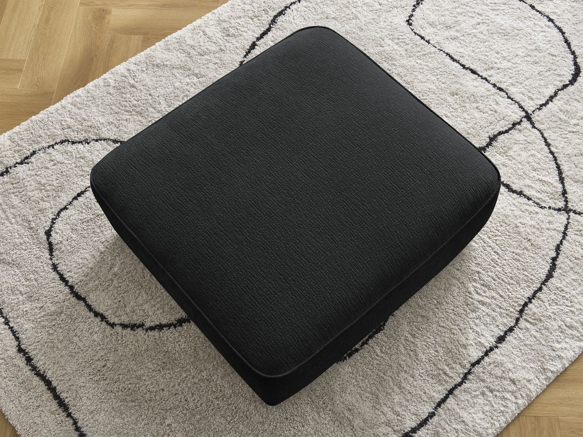 Bobochic Leopold Pouf Strukturstoff Schwarz