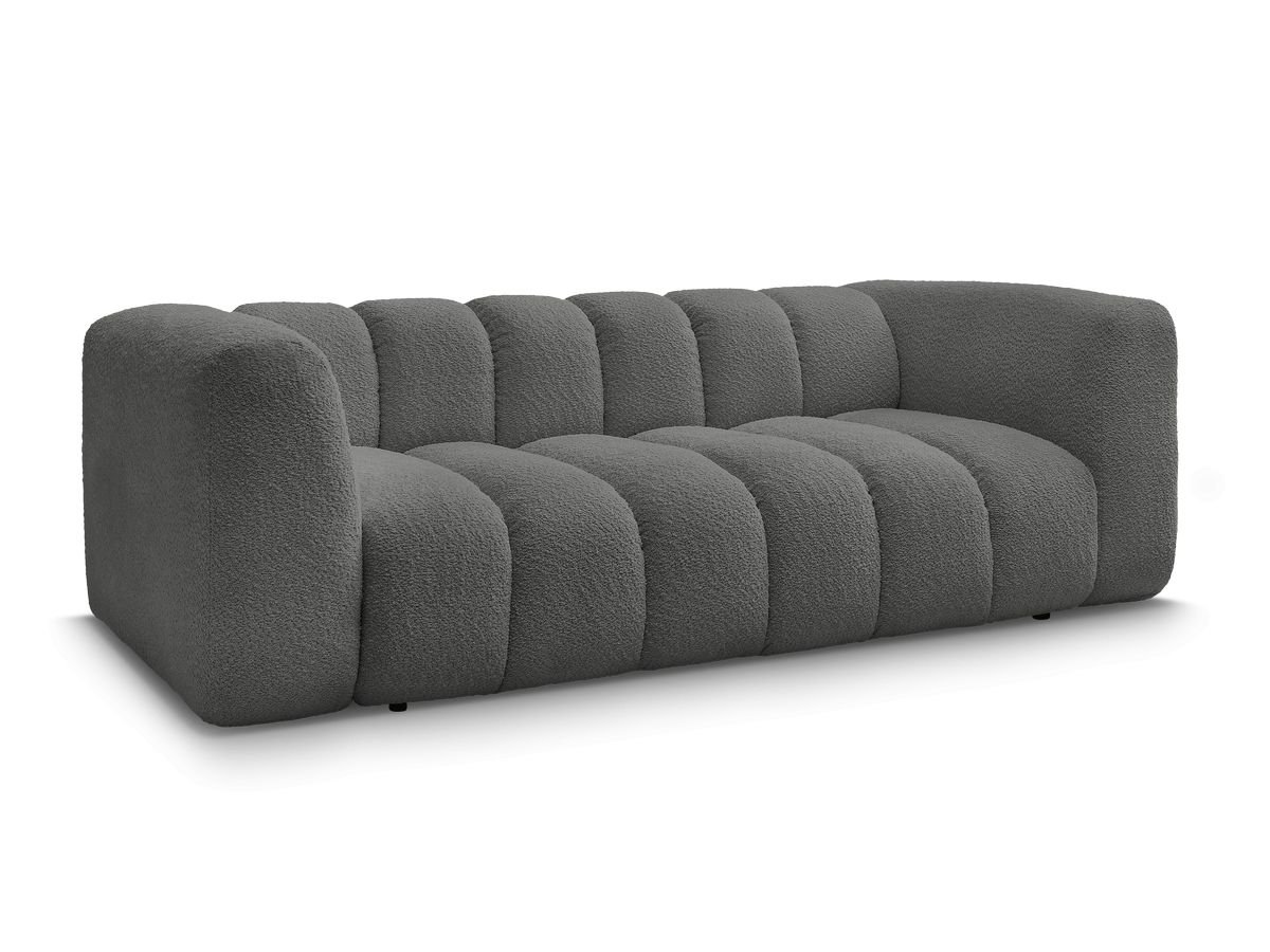 Bobochic Talia Sofa 3-Sitzer Bouclé-Stoff Dunkelgrau