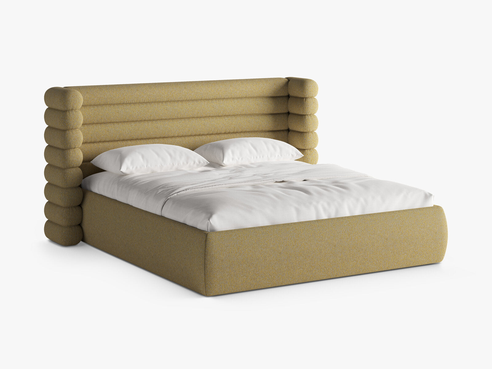 Micadoni Stauraumbett mit Kopfteil Mount Strukturierter Stoff Puente Sonnenblumen Melange 140x200