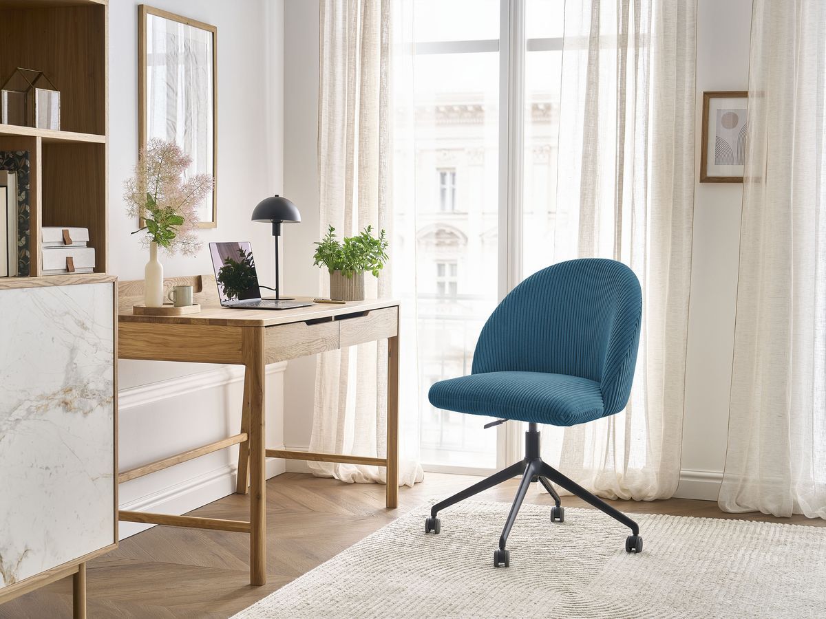 Bobochic Lalie Bürostuhl Cordsamt Dunkelblau