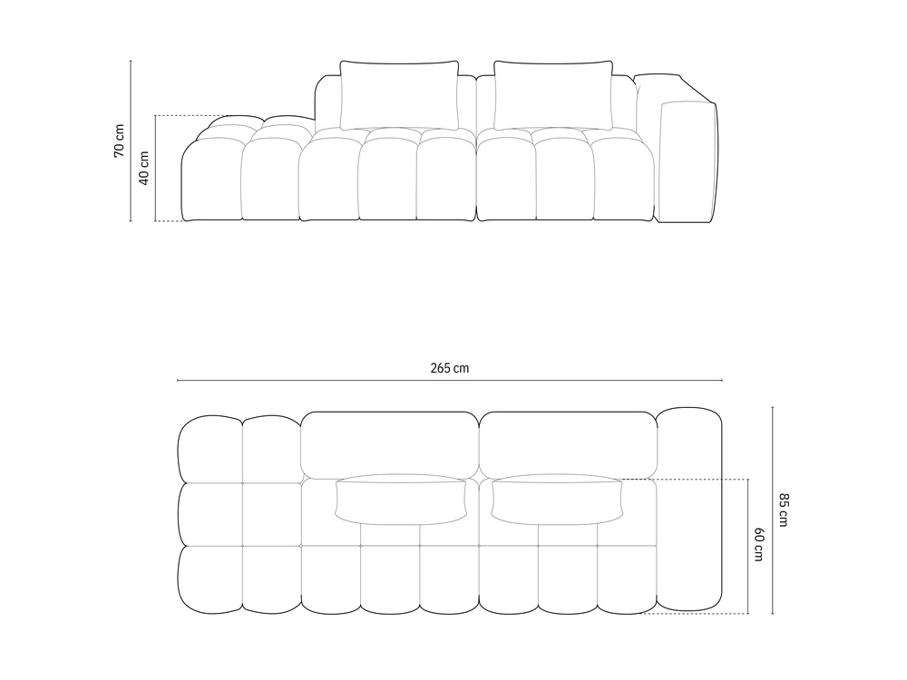 Cosmopolitan Design Sofa Verona 4-Sitzer offen Samt Casino Schwarz Rechts