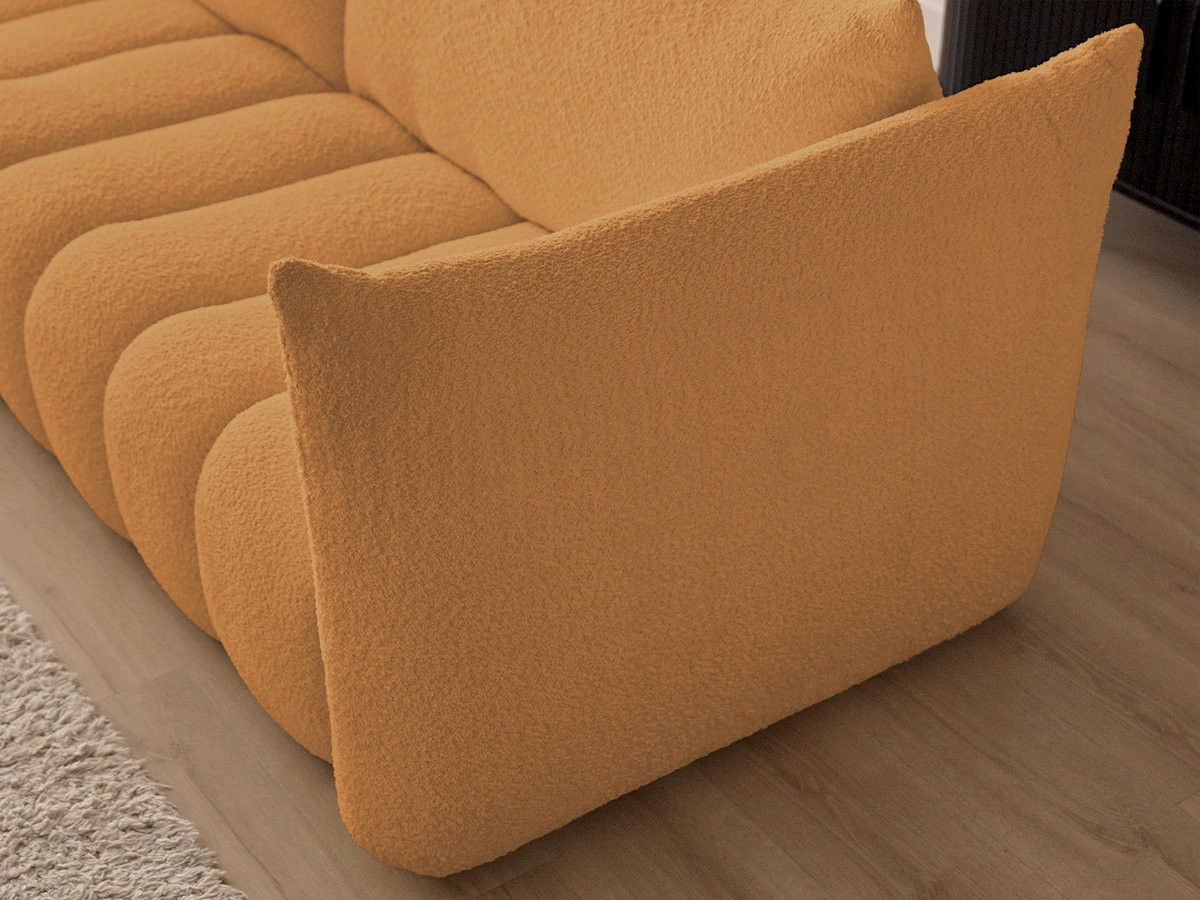Bobochic Azra Ecksofa 325 × 112 cm Bouclé-Stoff Gelb Ecke links