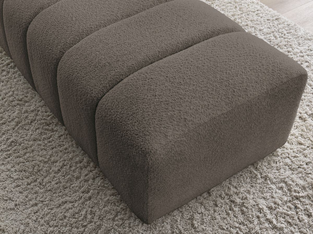 Bobochic Annecy Pouf Bouclé-Stoff Braun