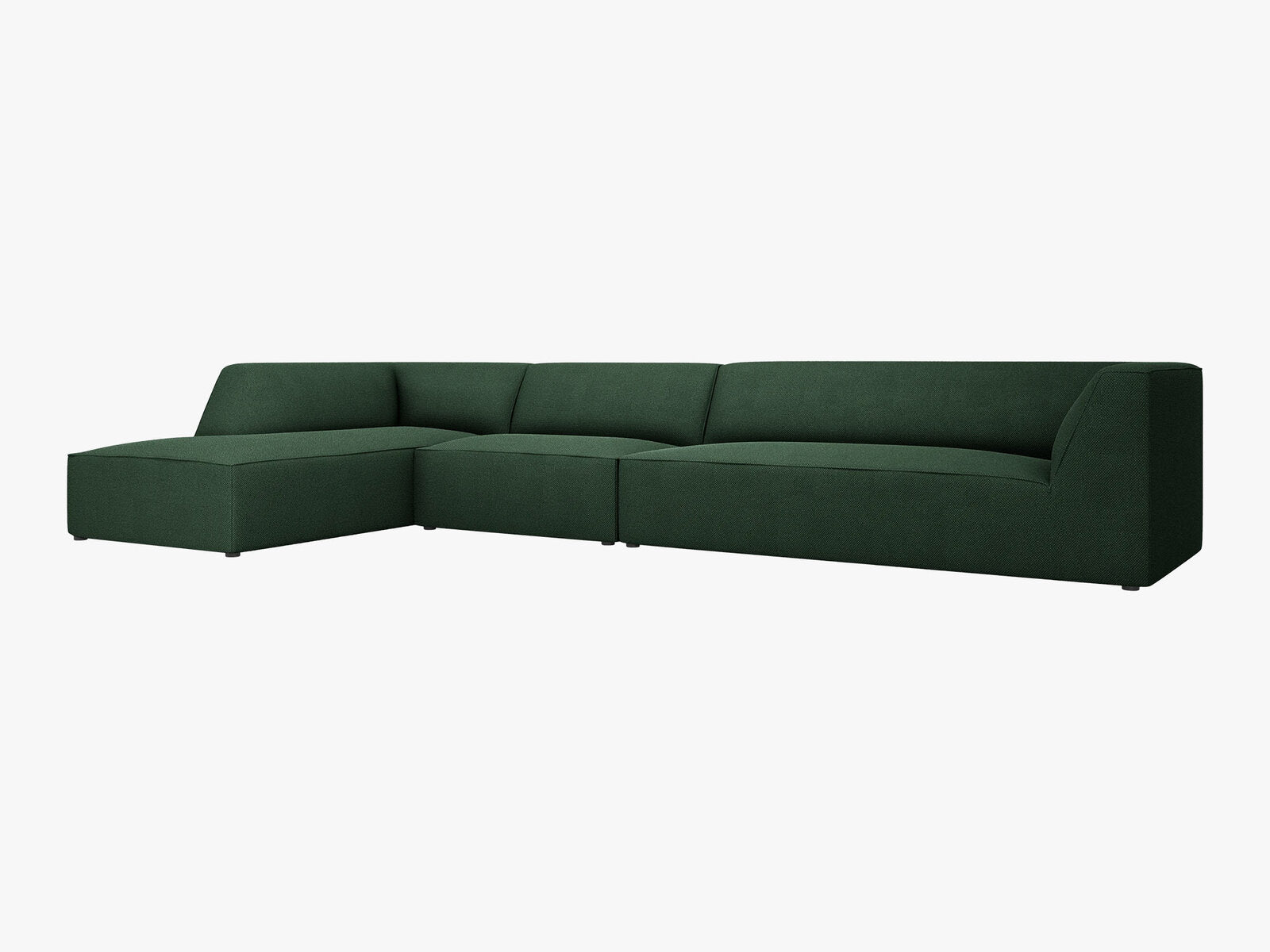 Micadoni Ecksofa Ruby 5-Sitzer Links Strukturierter Stoff Ottawa Grün