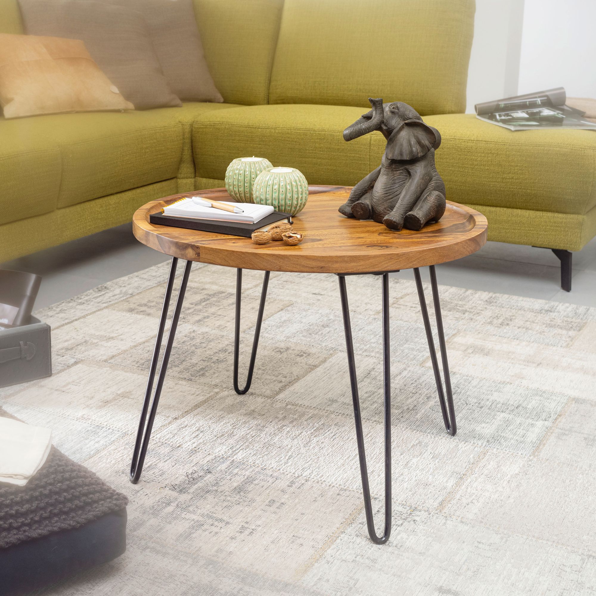 Couchtisch Skjervoy Sheesham Ø 60 × H 45 cm