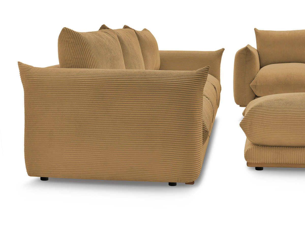 Bobochic Ernest Sofa 5-Sitzer mit Pouf Cordsamt Gelb