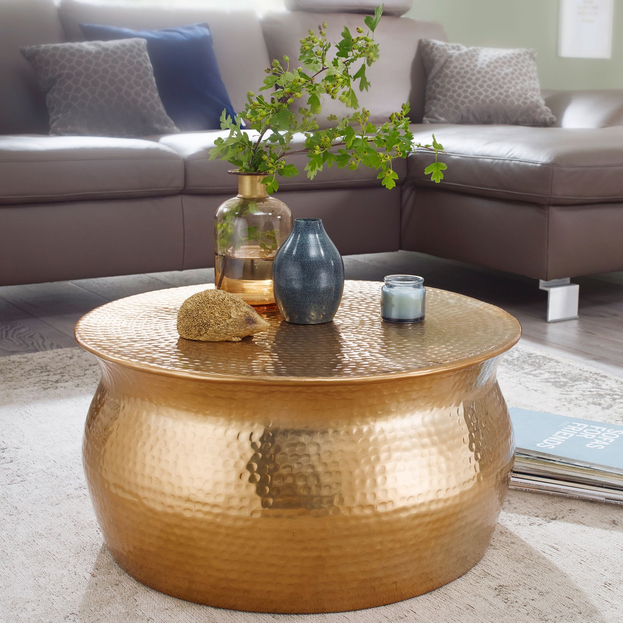 Couchtisch Rorvik Aluminium Gold Ø 60 cm