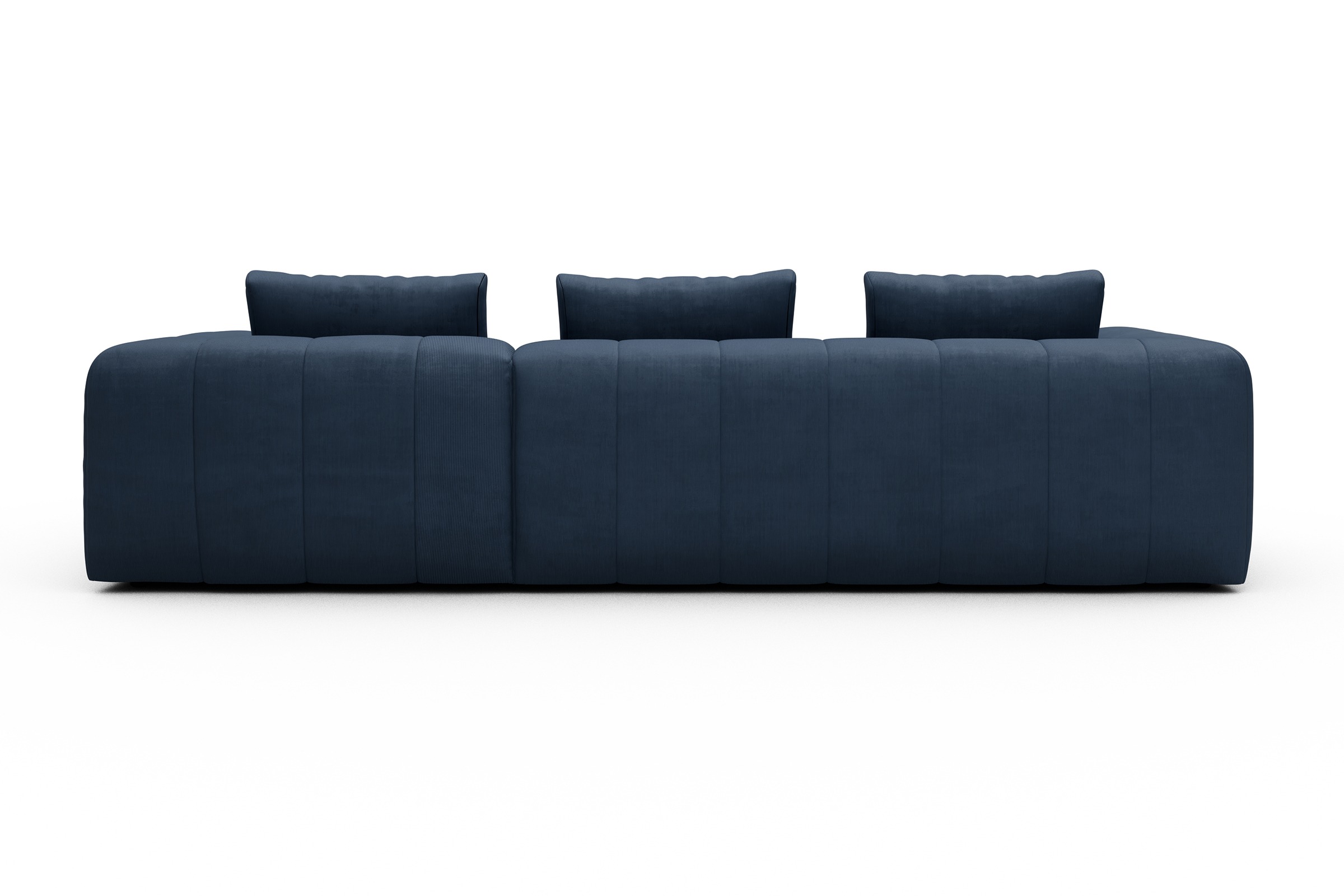 Ecksofa Hugo 2,5-Sitzer Armlehne links mit Chaiselongue Cordufine-Royal-Blue