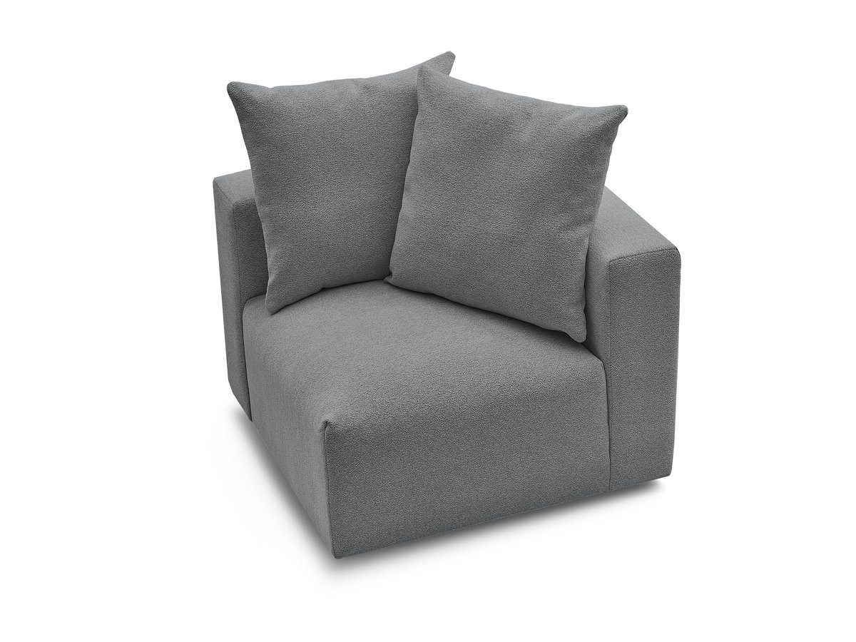 Bobochic Voltaire Eckmodul Melange-Stoff Dunkelgrau Ecke rechts