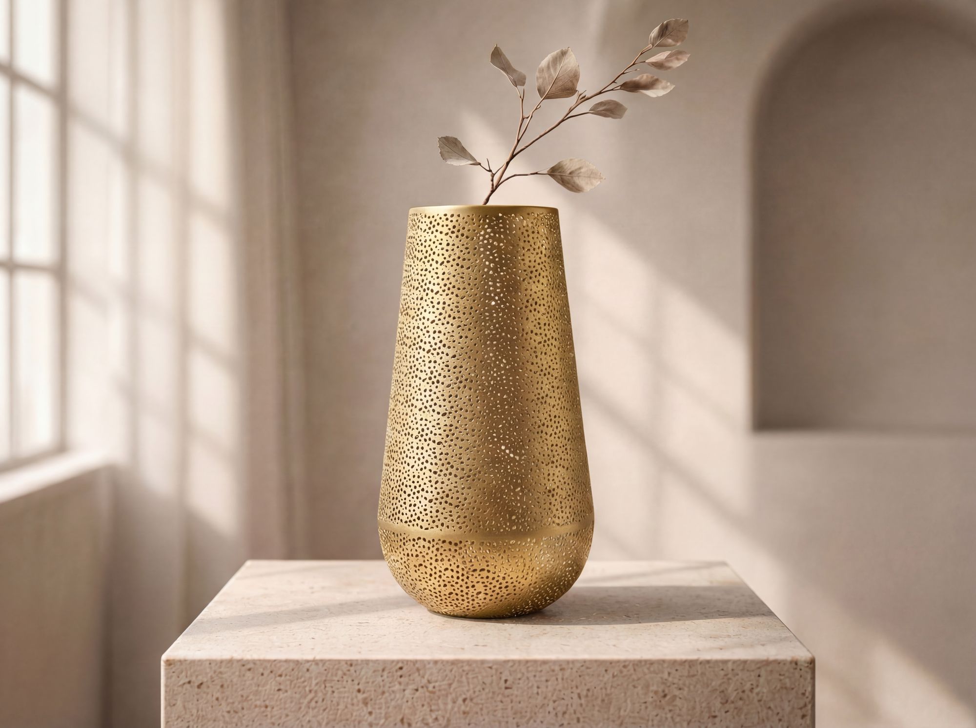 Bodenvase Malvik Metall Gold Ø 25 cm