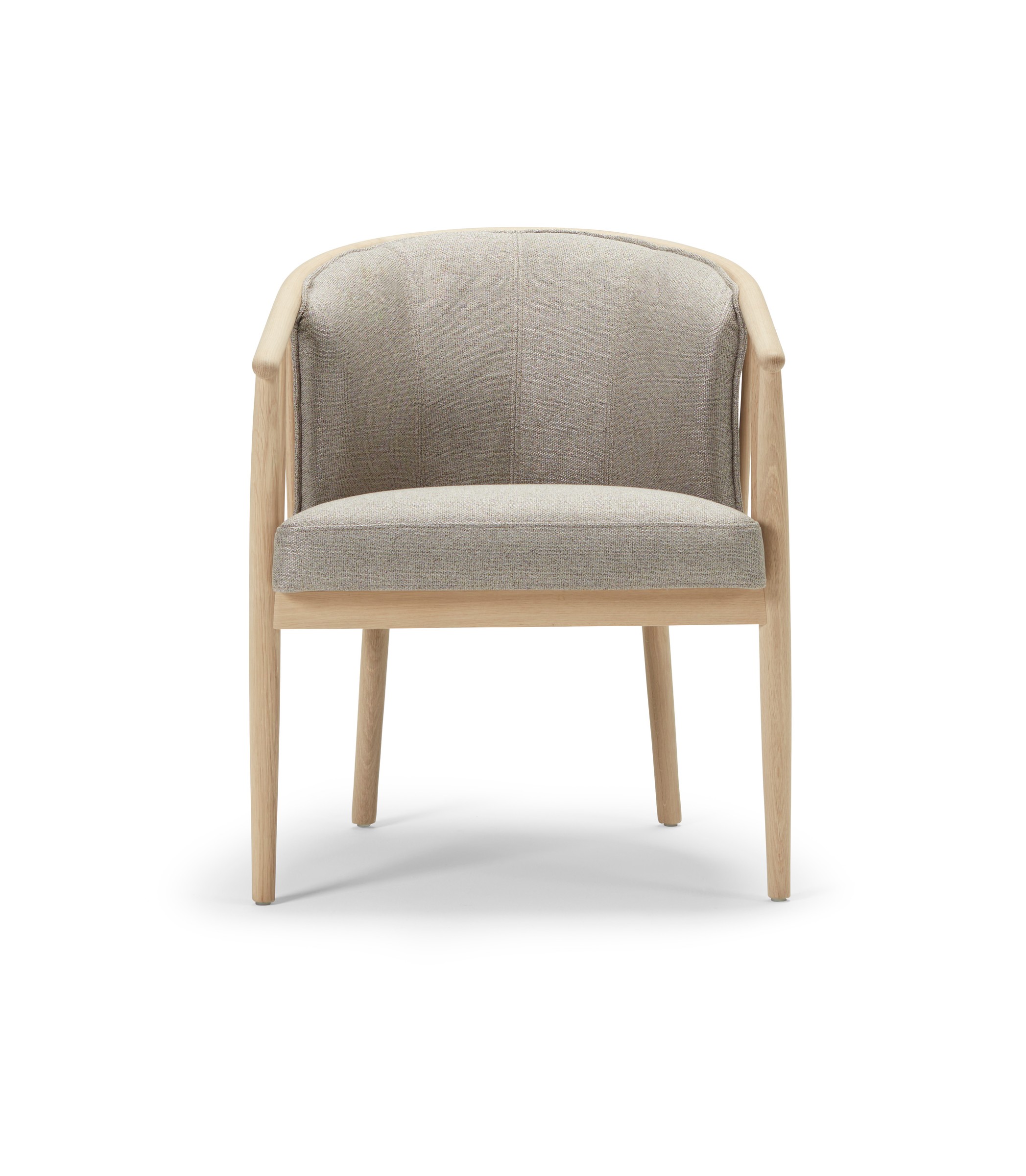 Sessel Ida Beinfarbe Eiche geseift Strukturierter Stoff Denari 486-Warm-Grey