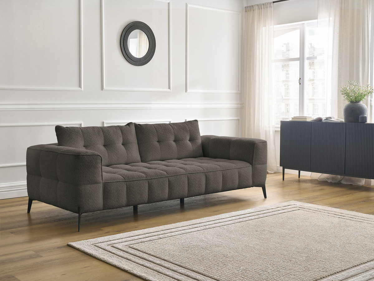 Bobochic Anis Sofa 3-Sitzer Bouclé-Stoff Braun